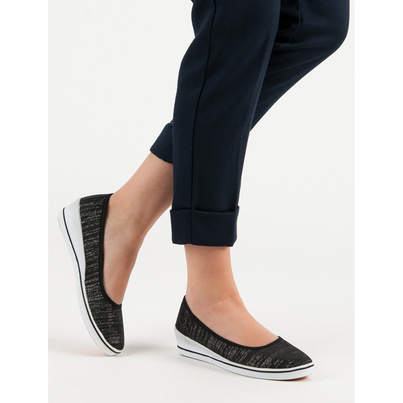 Comer Czarne Baleriny Na Koturnie 2