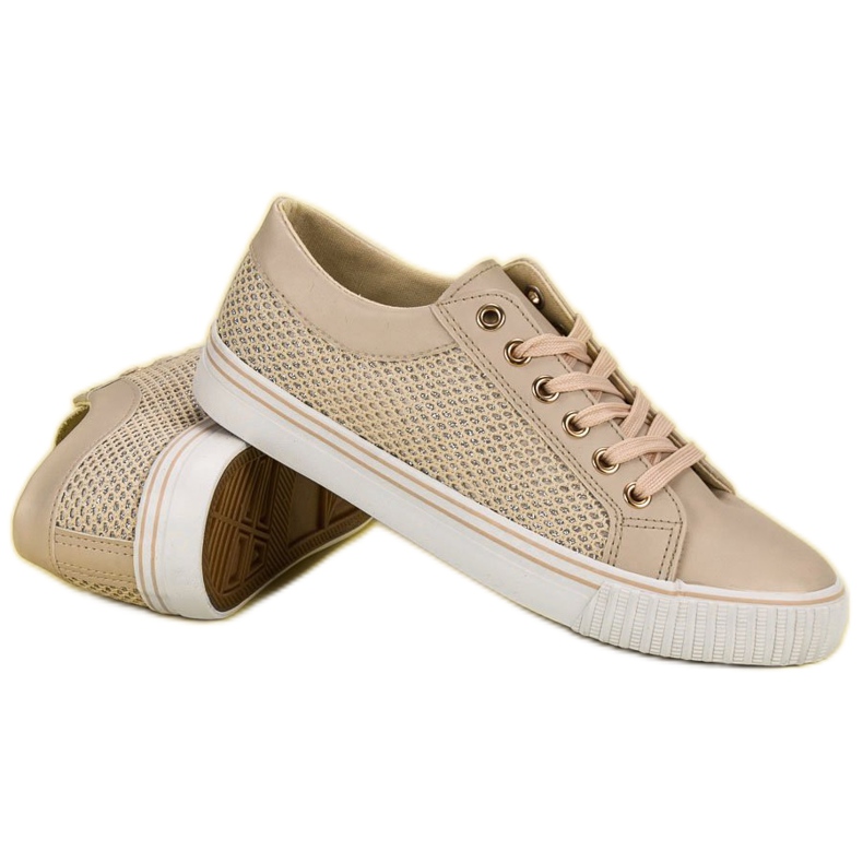 Niskie Trampki Z Siateczką brązowe 1