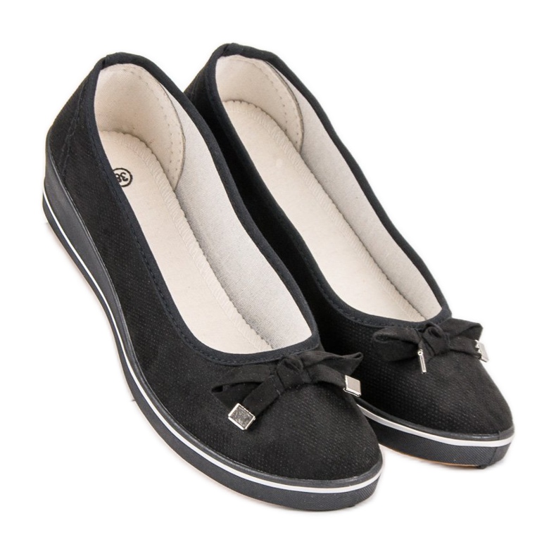 Czółenka Na Koturnie czarne 1