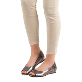 Baleriny Open Toe VINCEZA szare 2