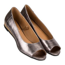 Baleriny Open Toe VINCEZA szare 1