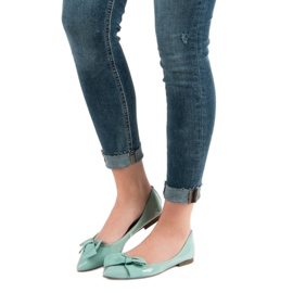 Corina Lakierowane Baleriny Z Kokardką zielone 1