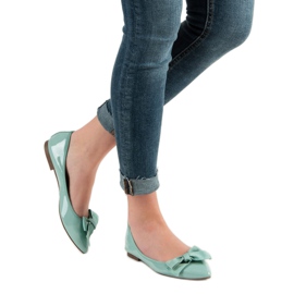 Corina Lakierowane Baleriny Z Kokardką zielone 2