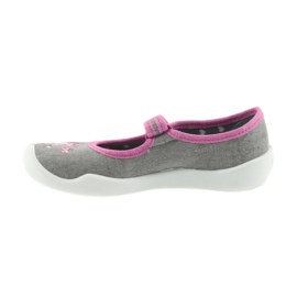 Befado kapcie buty dziecięce 114X325 wkładka Soft-B szare różowe 2