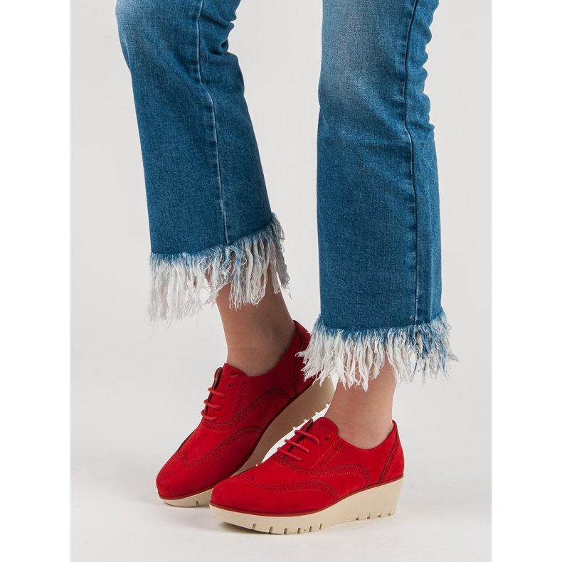 Corina Czerwone Półbuty Na Koturnie 1