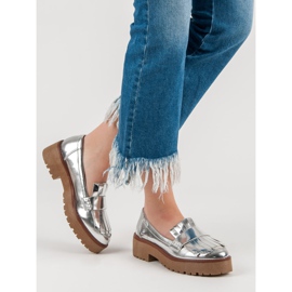 Corina Lakierowane Półbuty Mokasyny szare 2