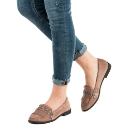 Laura Mode Beżowe Mokasyny Z Dżetami beżowy 2