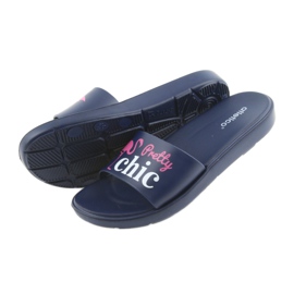 Klapki damskie Flamingi Atletico białe różowe granatowe 5