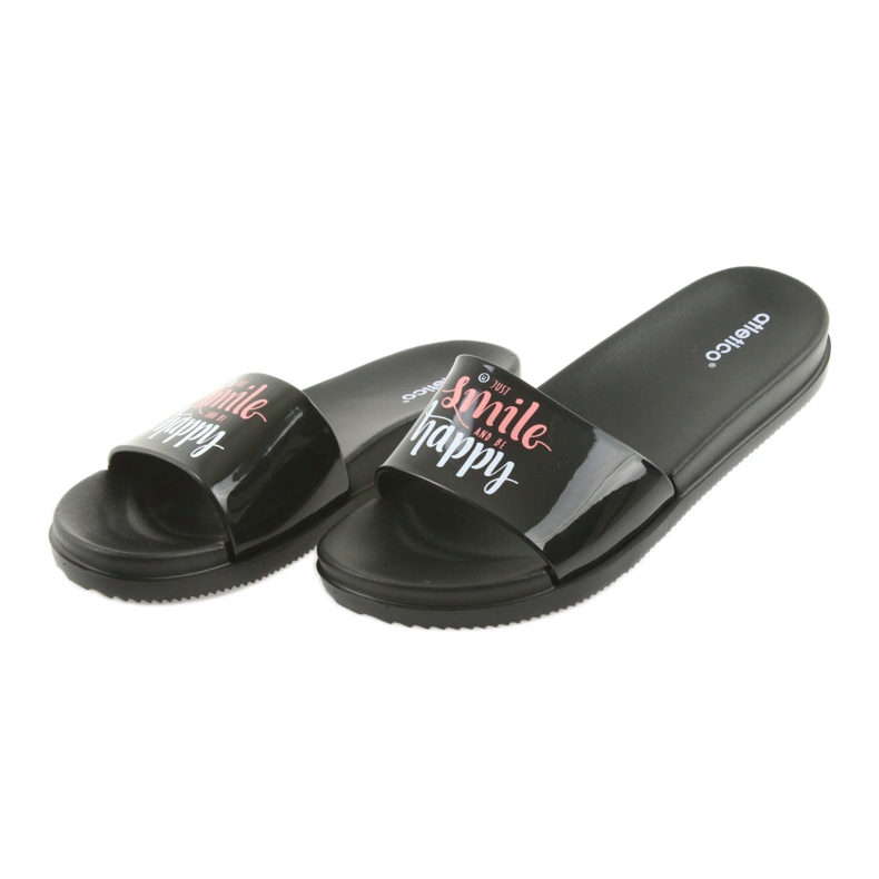 Klapki czarne damskie Happy Atletico 4