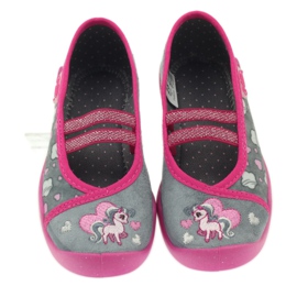 Befado obuwie dziecięce 116X238 szare różowe 3