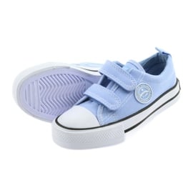 Trampki na rzepy buty dziecięce American Club LH50 blue białe 4