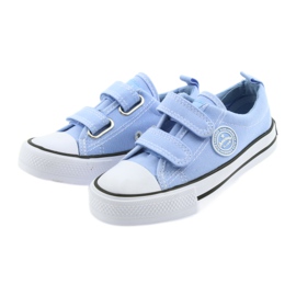 Trampki na rzepy buty dziecięce American Club LH50 blue białe 3