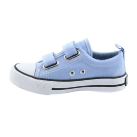 Trampki na rzepy buty dziecięce American Club LH50 blue białe 2