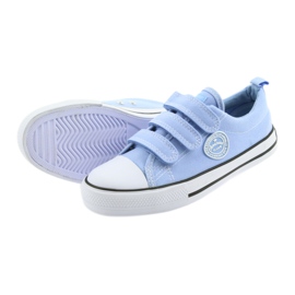 Trampki buty dziecięce na rzepy American Club blue LH49 białe niebieskie 4