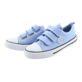 Trampki buty dziecięce na rzepy American Club blue LH49 białe niebieskie 3