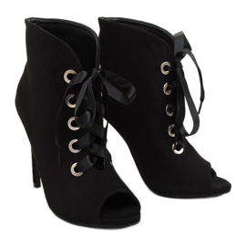 Botki z odkrytymi palcami czarne 680-32 Black 1