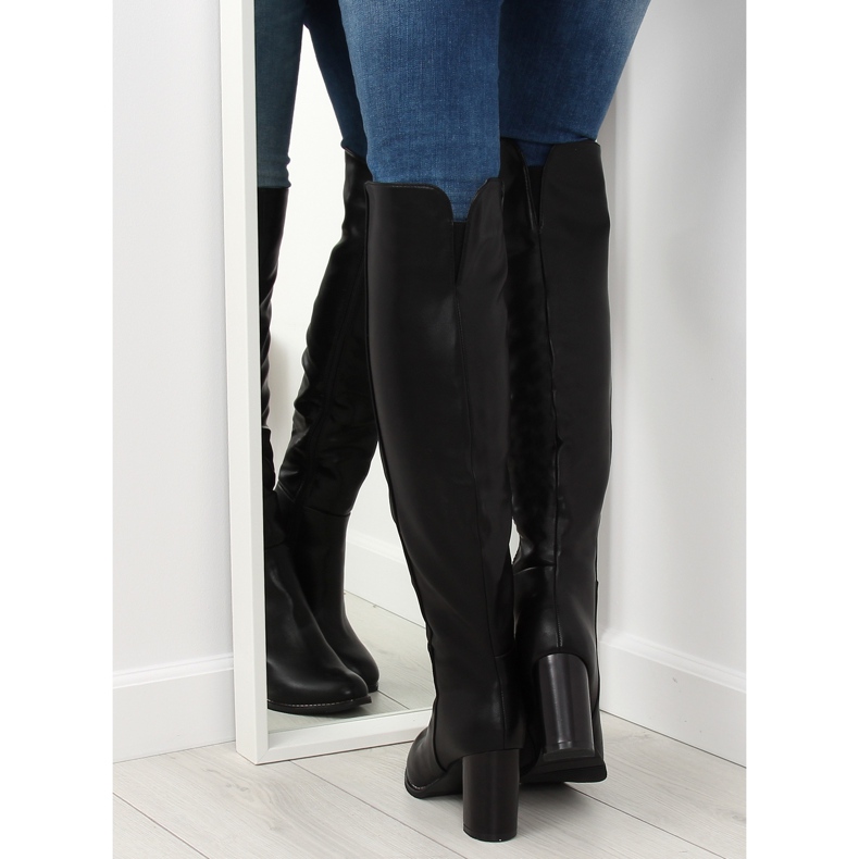 Kozaki na obcasie czarne 9206 Black II-GAT 1