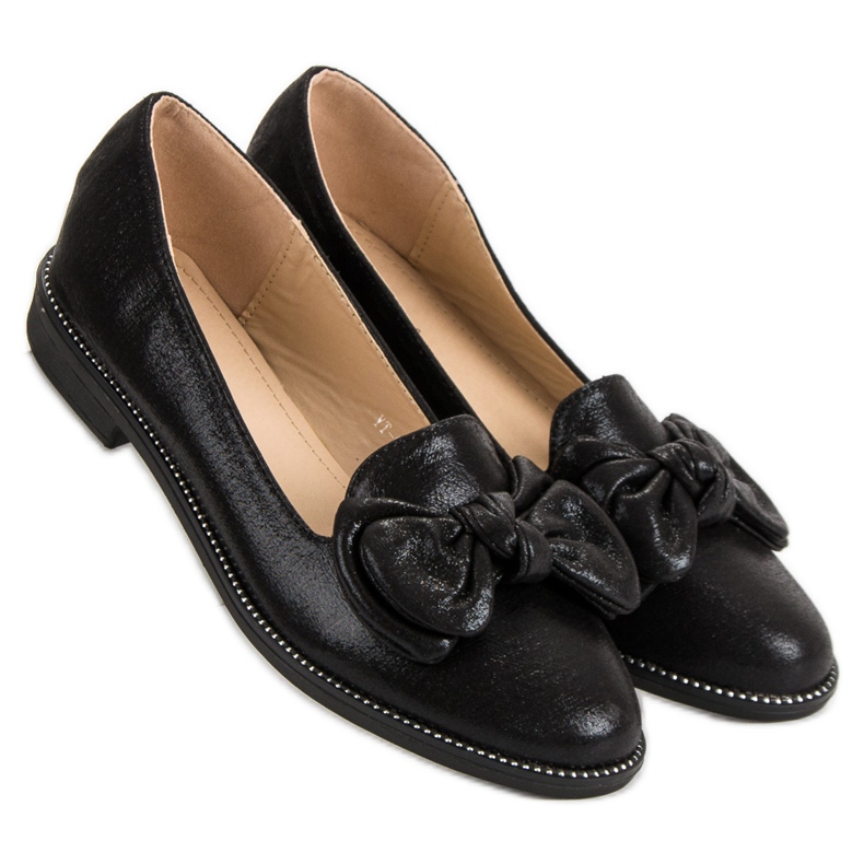 Forever Folie Czarne Baleriny Z Kokardką 1