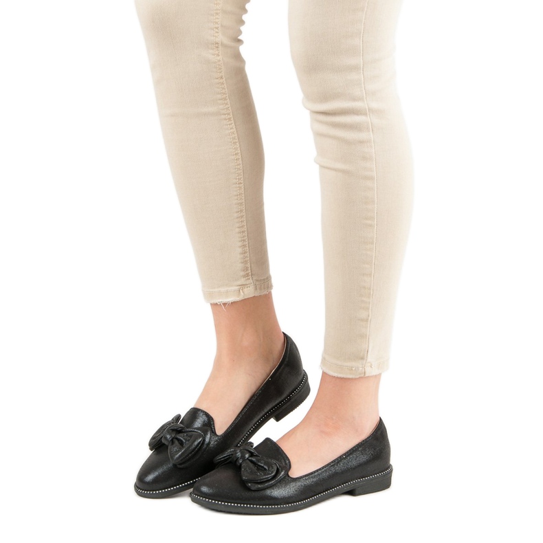 Forever Folie Czarne Baleriny Z Kokardką 2