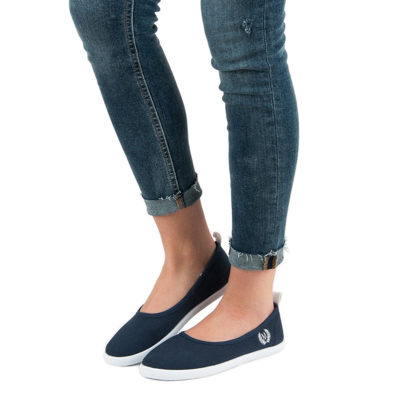 McKey Granatowe Tekstylne Baleriny niebieskie 2