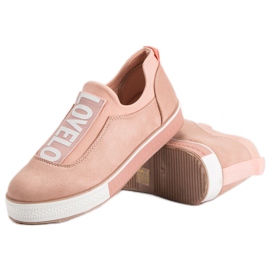 Ideal Shoes Wsuwane Trampki Lovelo różowe 3