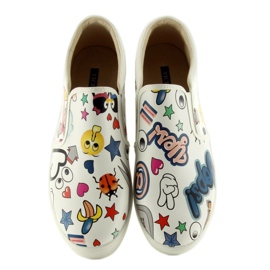 Slipony komiksowe 6120 White białe 2