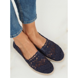 Espadryle koronkowe granatowe JX1020 Navy 1