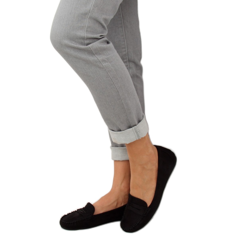 Mokasyny damskie czarne C18037 Black 1