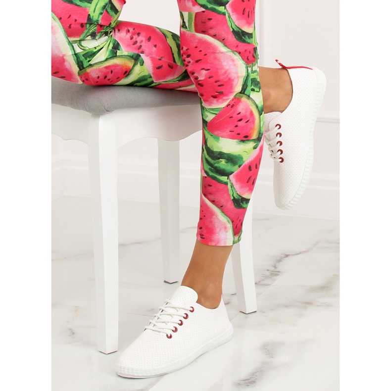 Trampki damskie biało-czerwone BO-1 Red białe 1