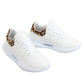 Buty sportowe wypukła podeszwa białe R-377 WHITE/HAIRLEOPARD 1