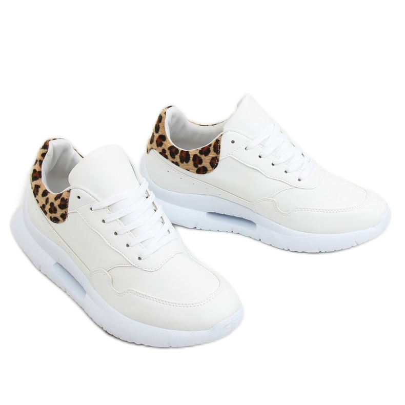 Buty sportowe wypukła podeszwa białe R-377 WHITE/HAIRLEOPARD 1