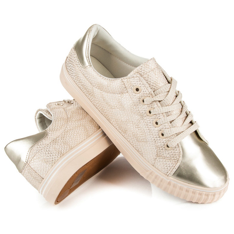 Tenisówki Z Błyszczącym Noskiem brązowe 1