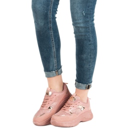 Różowe Trampki Na Platformie 1