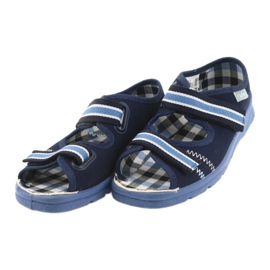 Sandałki buty dziecięce na rzepy Befado 969x101 granatowe białe niebieskie 3