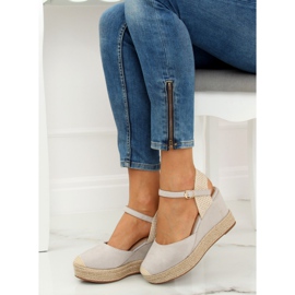 Espadryle na koturnie szare T331P Grey 1