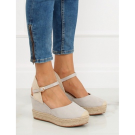 Espadryle na koturnie szare T331P Grey 2