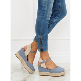 Espadryle na koturnie niebieskie T331P Blue 2