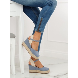 Espadryle na koturnie niebieskie T331P Blue 1