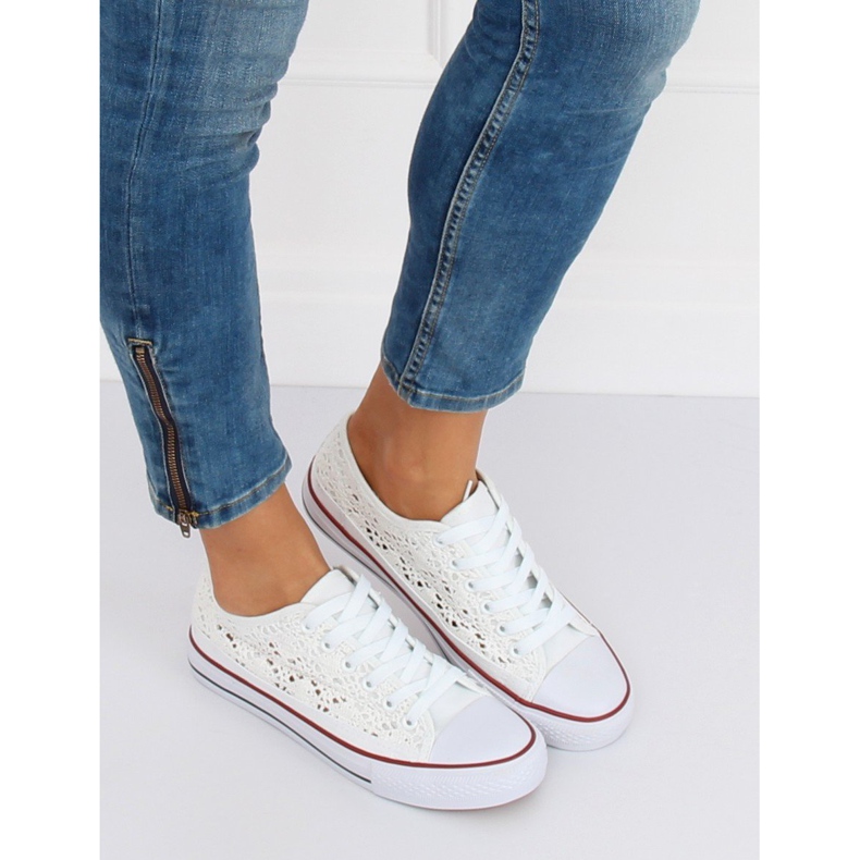 Trampki koronkowe białe NB282P White 1