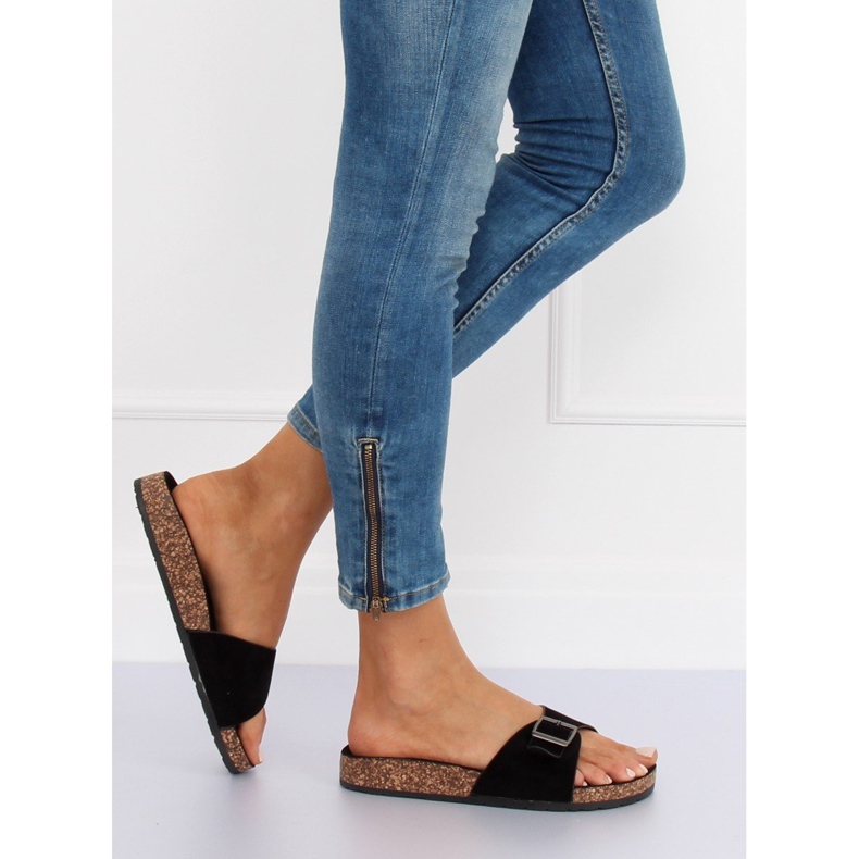 Klapki zamszowe czarne CK61P Black 2