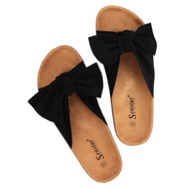 Klapki zamszowe czarne CK02P Black 1