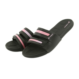 Klapki rekreacyjne buty damskie basenowe Rider 82503 czarne różowe 3