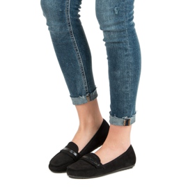 Casualowe Zamszowe Mokasyny czarne 1