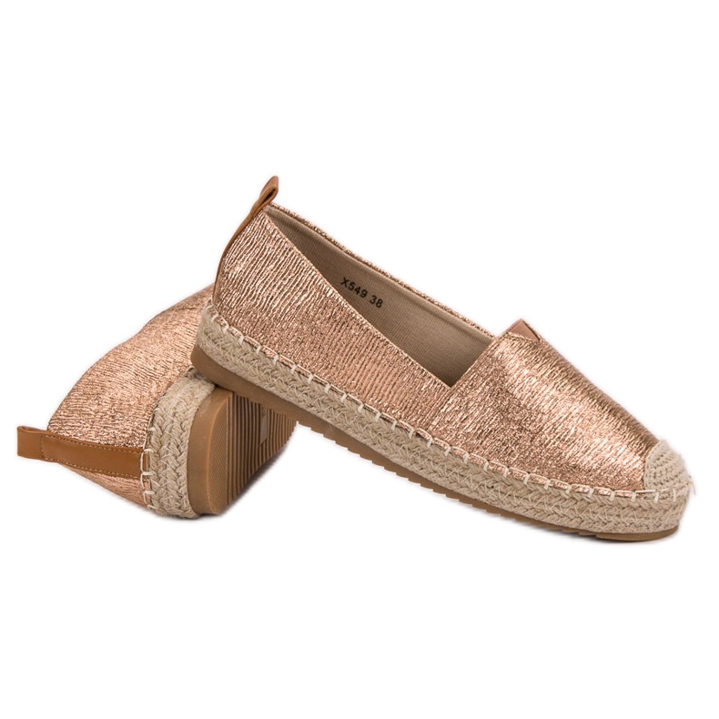 Small Swan Błyszczące Espadryle żółte 2