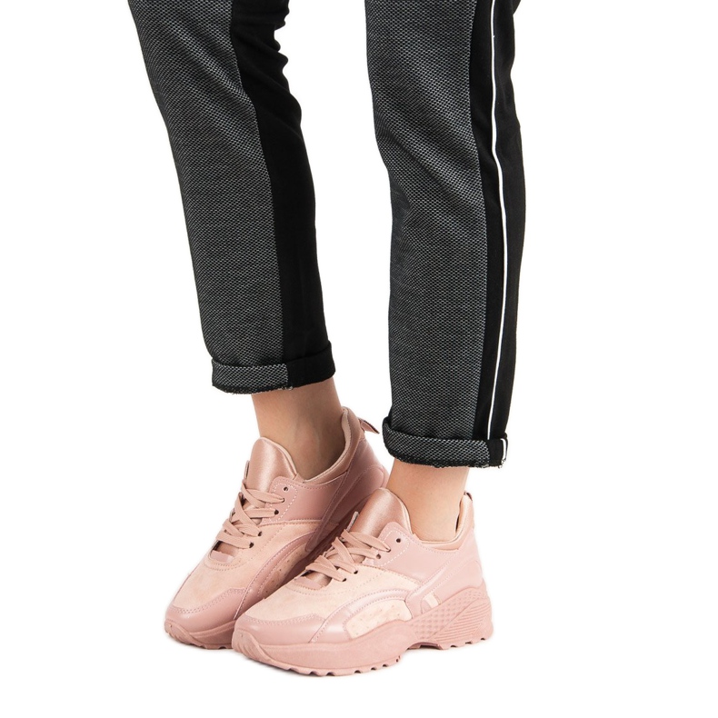 Small Swan Różowe Sneakersy Na Platformie 1