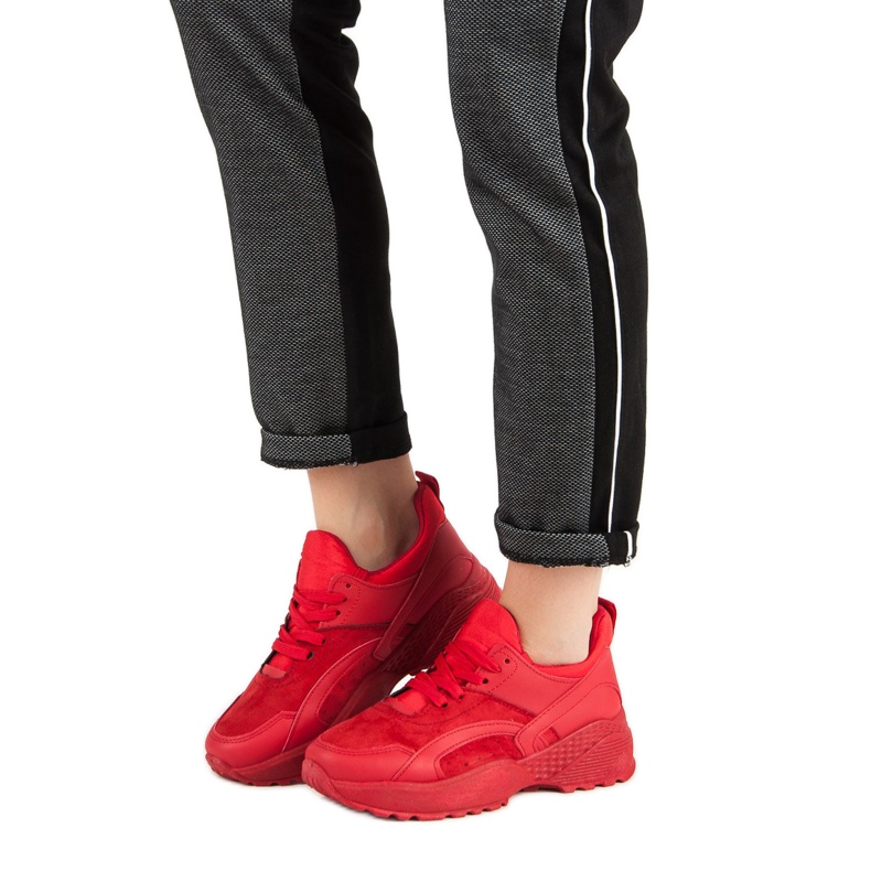 Small Swan Czerwone Sneakersy Na Platformie 1