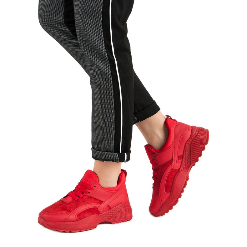 Small Swan Czerwone Sneakersy Na Platformie 2