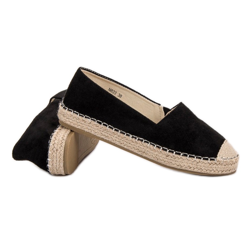 Small Swan Zamszowe Espadryle czarne 2