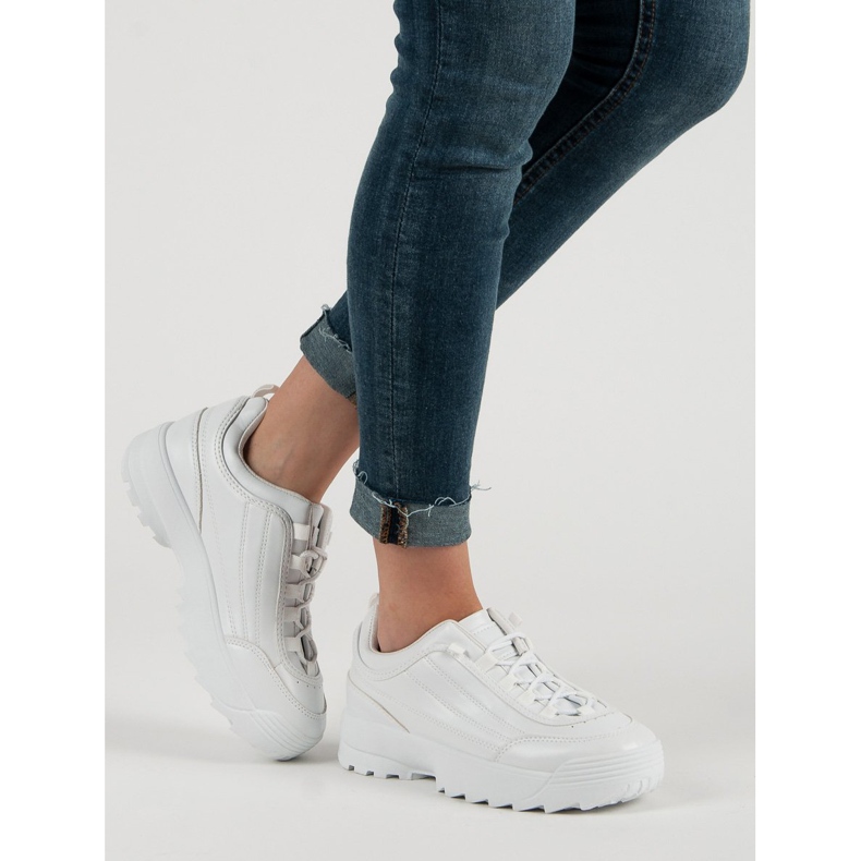 Sneakersy Na Platformie białe 1