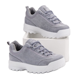 Sneakersy Na Platformie szare 2